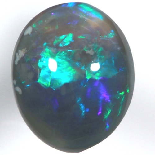 SOLID BLACK OPAL Sparkling blue and turquoise rolling flashes